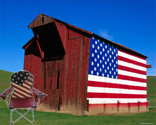 Сарай раскрашенный в цвета флага США