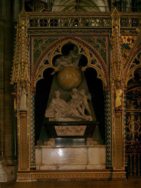 Могила Исаака Ньютона в Вестминстерском аббатстве в Лондоне