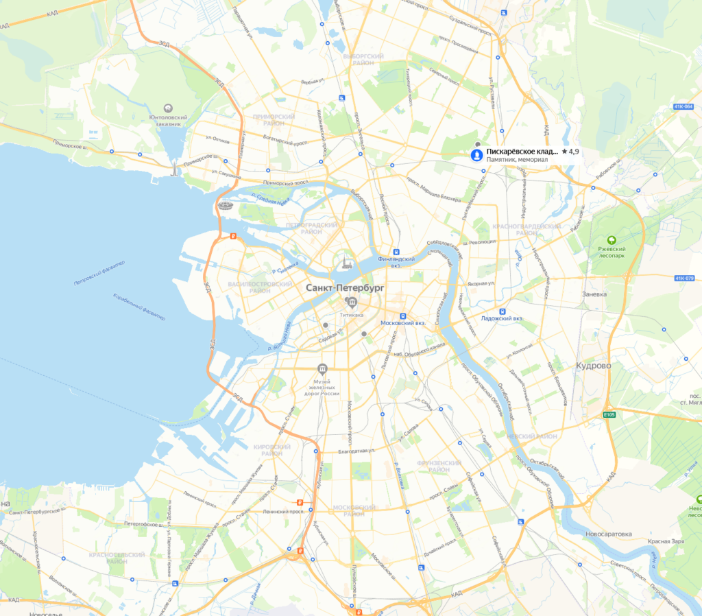 Где расположено Пискарёвское кладбище на карте Санкт-Петербурга