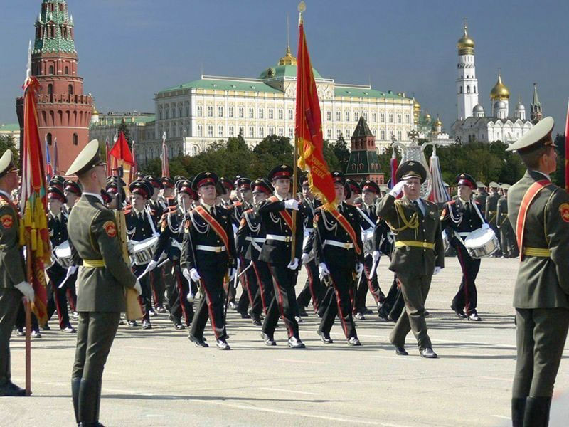 Воспитанники Московского военно-музыкального училища (МВМУ) на Красной площади
