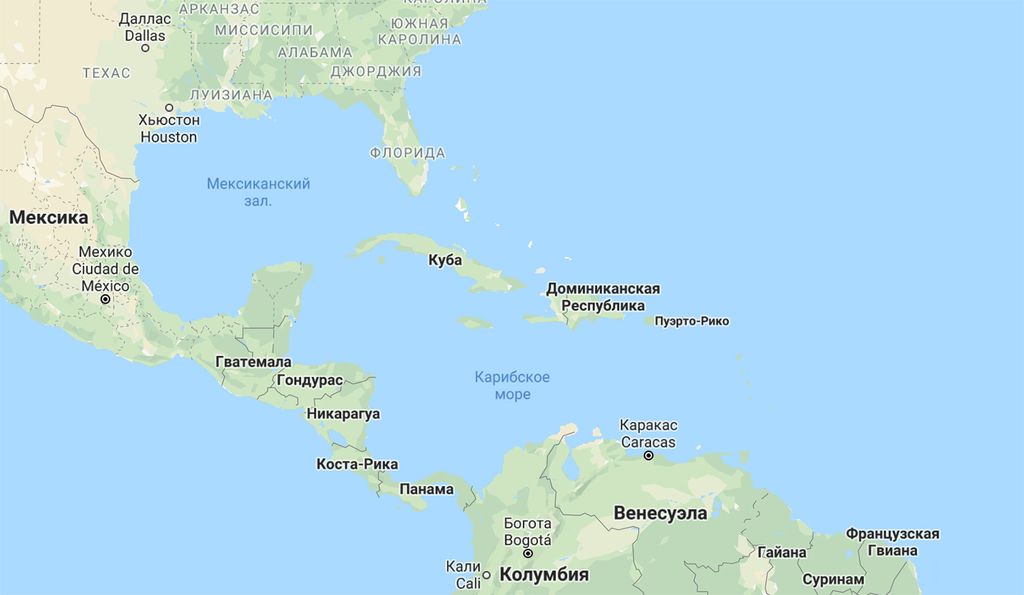 Куба на общей карте