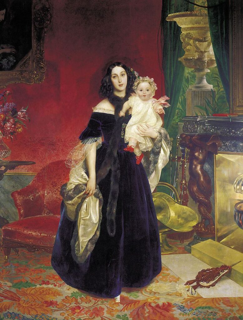 Портрет М. А. Бек с дочерью