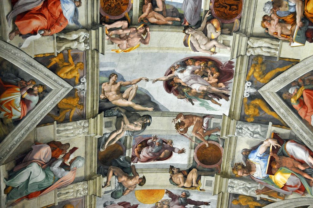 Потолок Сикстинской капеллы. Микеланджело.