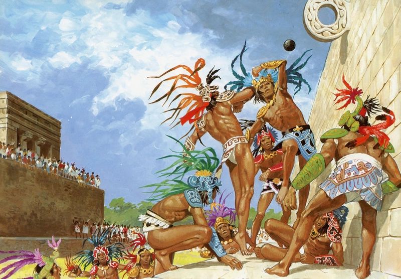 Древние майя играют в пок-та-пок.