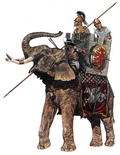 Боевой слон с башенкой.