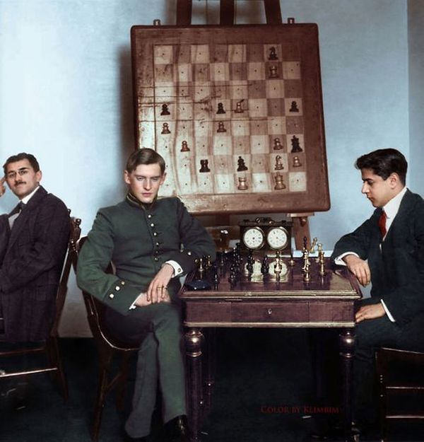 Алёхин Александр и Хосе Рауль Капабланка на петербургском турнире 1914 г.