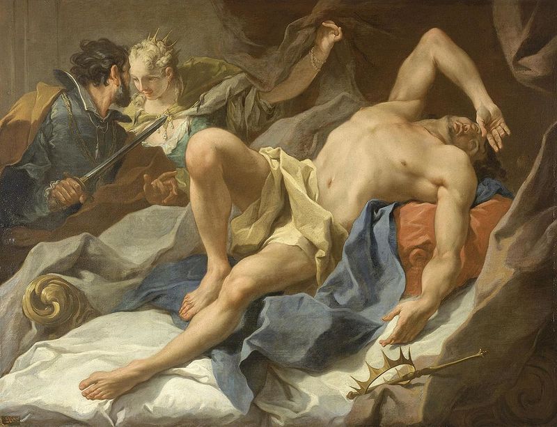 «Смерть царя Кандавла». Джамбаттист Питтони. (1757).