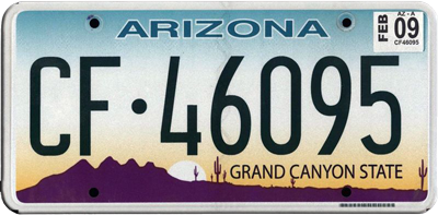 Автомобильный номер штата Аризона