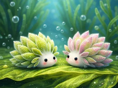 Пара мультяшных морских овечек