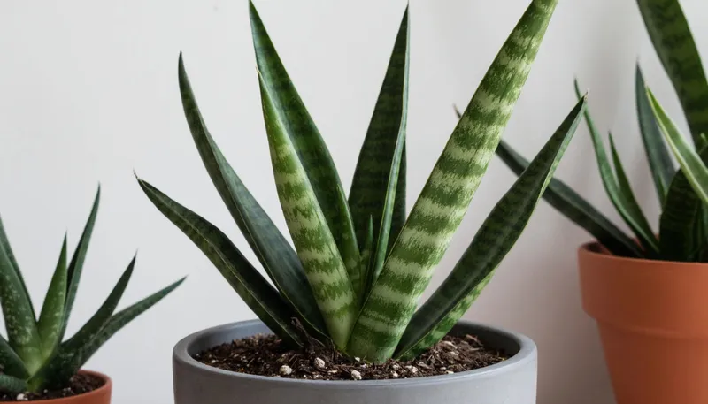 Сансевиерия как примера неприхотливого растения-питомца.
