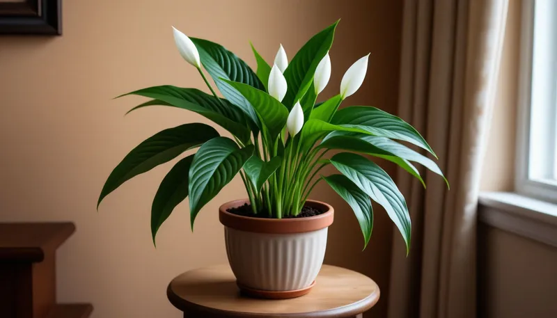 Цветущий спатифиллум.