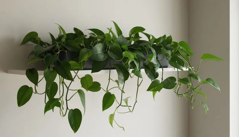 Вьющейся филодендрон на полке. Растение-питомец