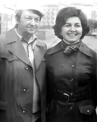 Георгий Вицин с женой Тамарой.
