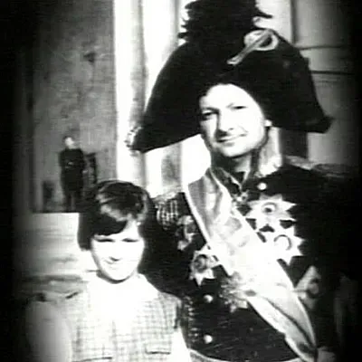 Георгий Вицин с дочкой Натальей на съёмках фильма «Женитьба Бальзаминова».
